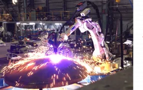 簡易教示式鏡板マーキング/切断ロボットシステム